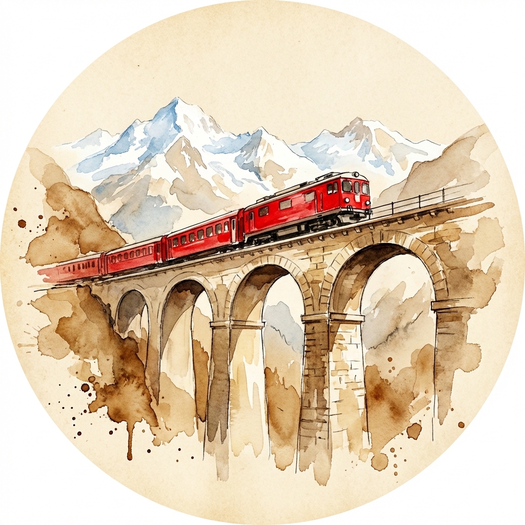 Glacier Express reading badge