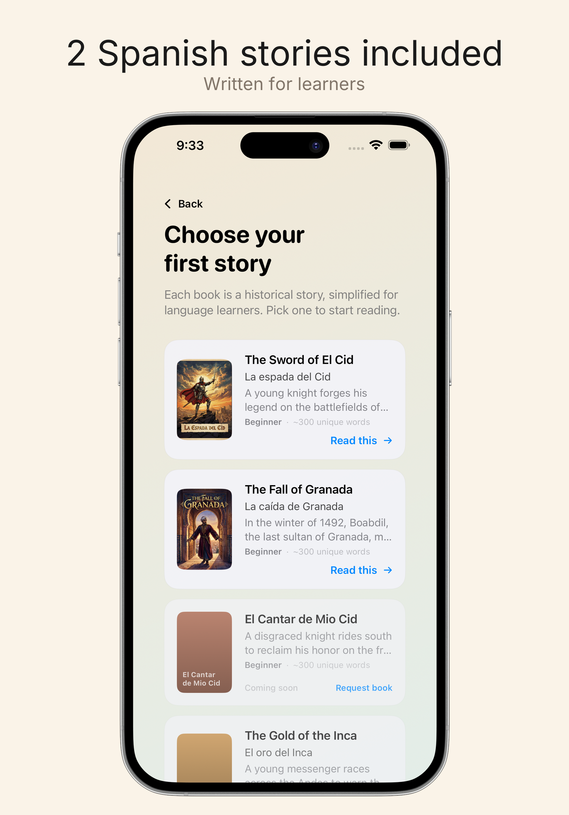 2 Spanish starter books included